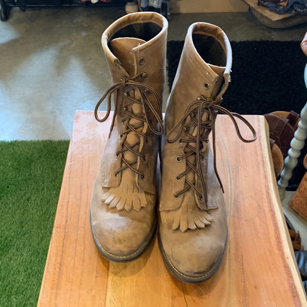 Brown Lace-Up Men’s Western  Boots